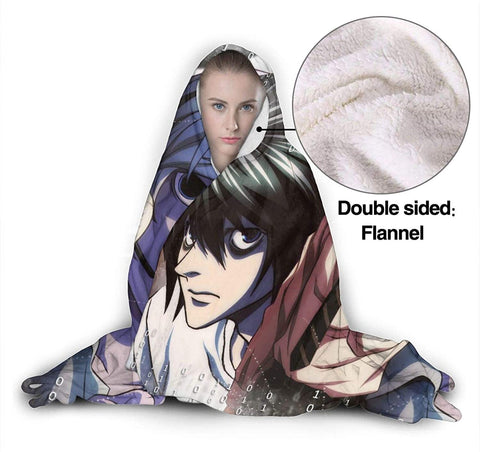Image of Death Note Printed Hooded Blanket - Anime Wearable Soft Throw Blanket