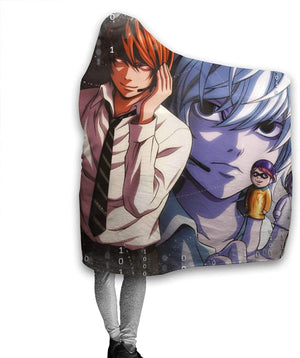 Death Note Printed Hooded Blanket - Anime Wearable Soft Throw Blanket