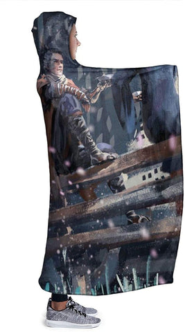 Image of Anime Demon Slayer Fleece Flannel Hooded Blankets