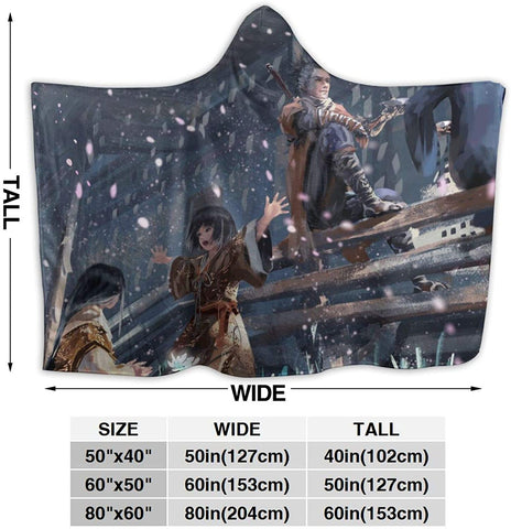 Image of Anime Demon Slayer Fleece Flannel Hooded Blankets