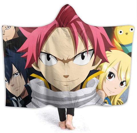 Image of Anime Fairy Tail Fleece Flannel Warm Hooded Blanket