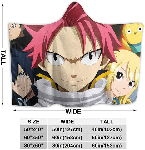 Image of Anime Fairy Tail Fleece Flannel Warm Hooded Blanket