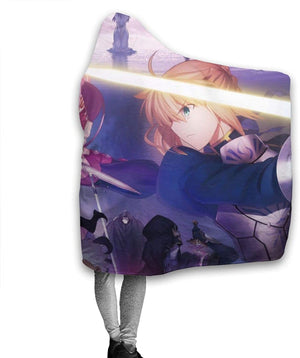 Fatezero Throw Hooded Blanket - Anime Wearable Soft Printed Blanket