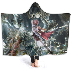 Anime Final Fantasy Fleece Flannel Hooded Blankets