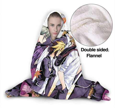 Image of Food Wars Shokugeki No Soma Blanket - Warm Throw Fleece Flannel Hooded Blanket