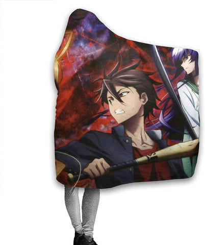 Image of Highschool of the Dead Flannel Blanket - Throw Warm Fleece Hooded Blanket