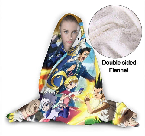 Image of Anime Hunter X Hunter Winter Fleece Blanket - Travel Flannel Hooded Blanket