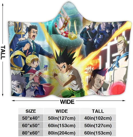 Image of Anime Hunter X Hunter Winter Fleece Blanket - Travel Flannel Hooded Blanket