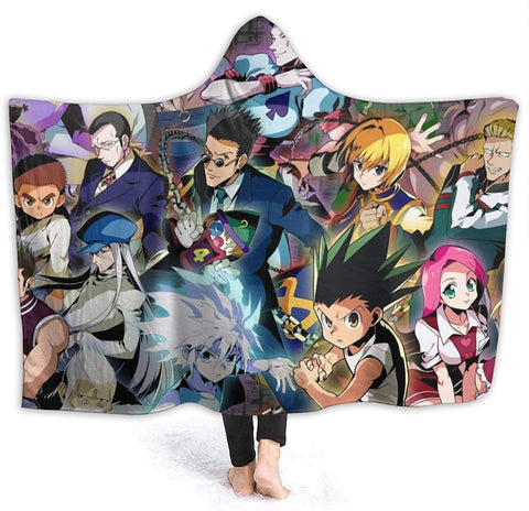 Image of Anime Hunter X Hunter Winter Blanket - Travel Fleece Flannel Hooded Blanket
