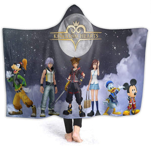 Kingdom Hearts Warm Hooded Blanket - Flannel Blanket