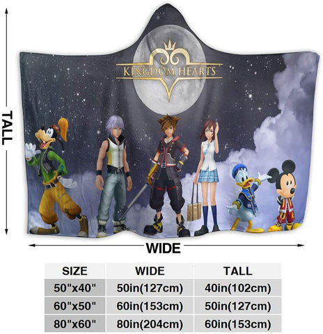 Image of Kingdom Hearts Warm Hooded Blanket - Flannel Blanket
