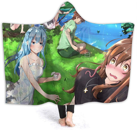 Image of Anime Konosuba Fleece Flannel Blanket - Travel Hooded Blanket