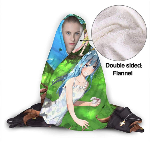 Image of Anime Konosuba Fleece Flannel Blanket - Travel Hooded Blanket