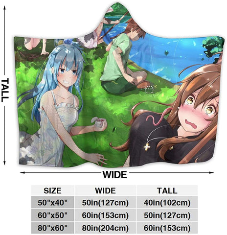 Image of Anime Konosuba Fleece Flannel Blanket - Travel Hooded Blanket