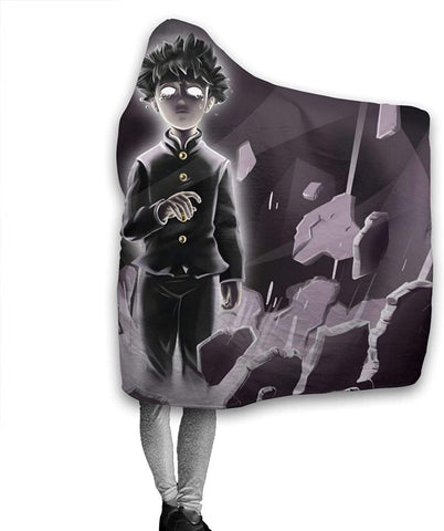 Image of Mob Psycho 100 Wrinkle-Resistant Hooded Blanket