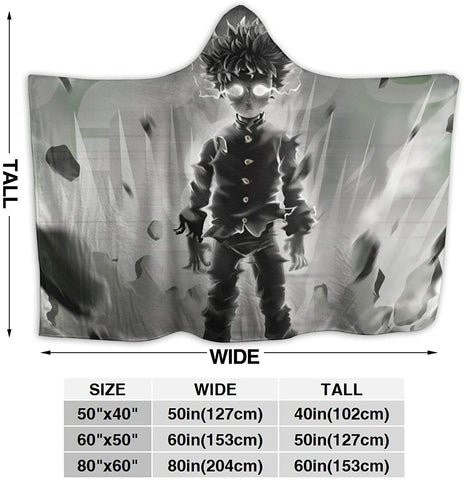 Image of Anime Mob Psycho 100 Wrinkle-Resistant Hooded Blanket