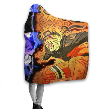 Anime Naruto Fleece Hooded Blanket Cloak - Flannel Throw Blanket