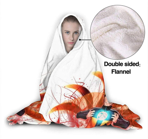 Image of Anime Naruto Fleece Hooded Cloak - Flannel Throw Blanket