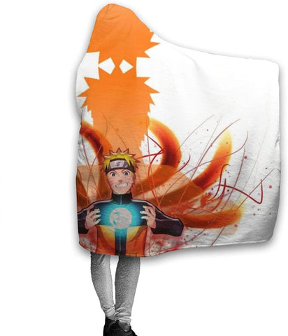 Image of Anime Naruto Fleece Hooded Cloak - Flannel Throw Blanket