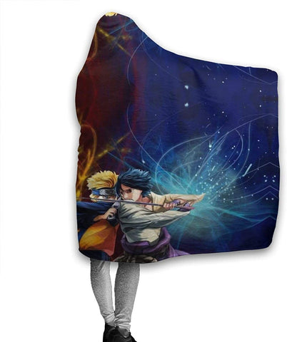 Image of Anime Naruto Fleece Cloak - Flannel Throw Hooded Blanket