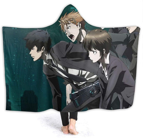 Image of Psycho-pass Fleece Flannel Hooded Blankets - Anime Travel Blankets