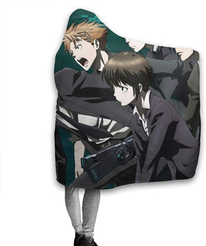 Psycho-pass Fleece Flannel Hooded Blankets - Anime Travel Blankets