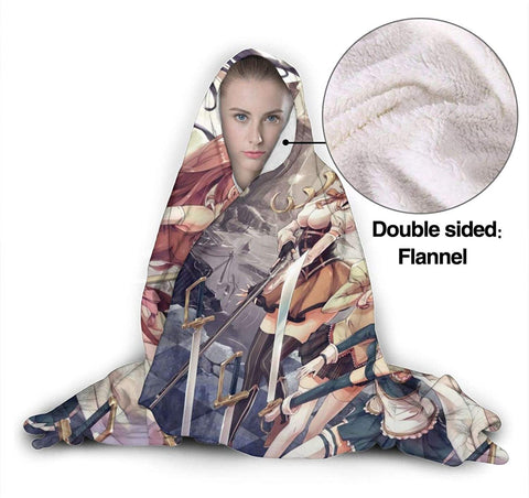 Image of Puella Magi Madoka Magica Blanket - Anime Nap Throw Printed Hooded Blanket