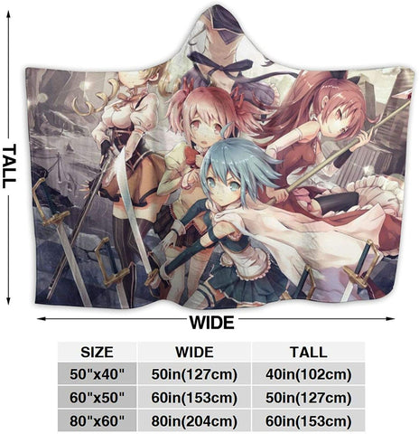 Image of Puella Magi Madoka Magica Blanket - Anime Nap Throw Printed Hooded Blanket