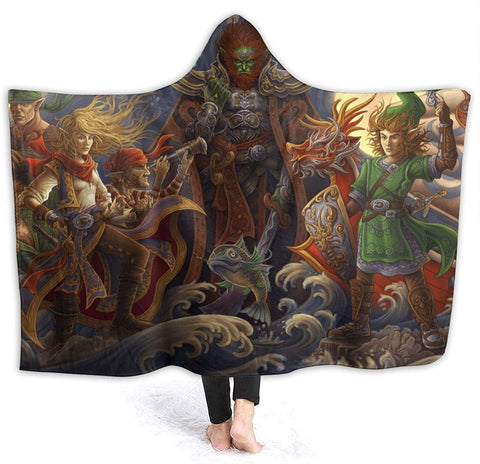 Image of The Legend of Zelda Hooded Blankets - Anime Flannel Blankets