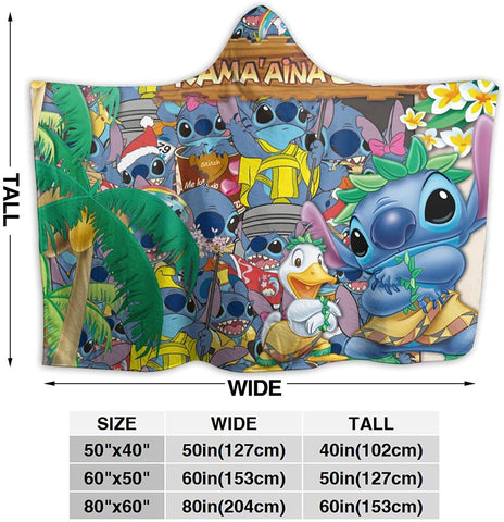 Image of Li-Lo & Sti-Tch Baby Anime Hooded Blanket