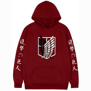 Unisex Attack on Titan Hoodie Manga Survey Corps Wings of Freedom Print AOT Anime Cosplay Hooded Sweatshirts