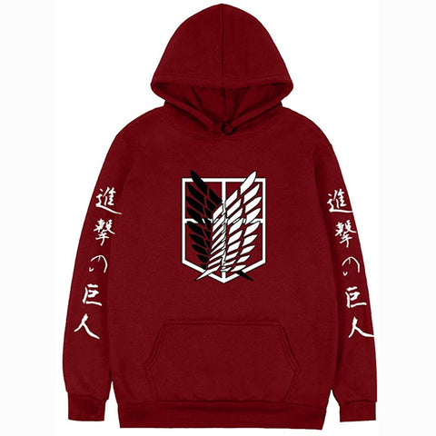 Image of Unisex Attack on Titan Hoodie Manga Survey Corps Wings of Freedom Print AOT Anime Cosplay Hooded Sweatshirts