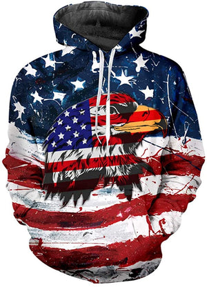 American Flag Hoodies for Men Women Cool Sweatshirts Pullover Hoodie with Designs