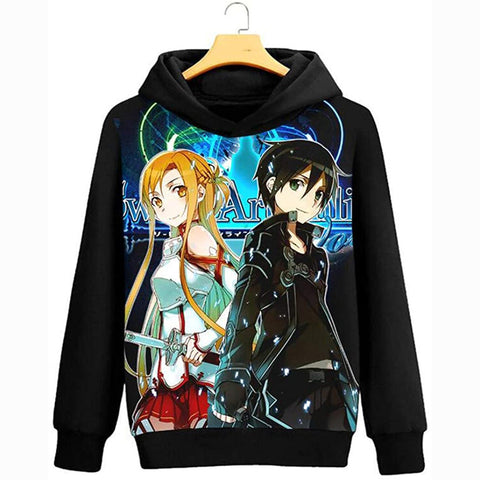 Image of Anime Sword Art Online SAO Cosplay Jacket Sweatshirt Fleeces Costume Hoodie