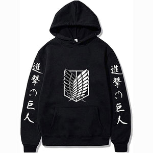 Unisex Attack on Titan Hoodie Manga Survey Corps Wings of Freedom Print AOT Anime Cosplay Hooded Sweatshirts