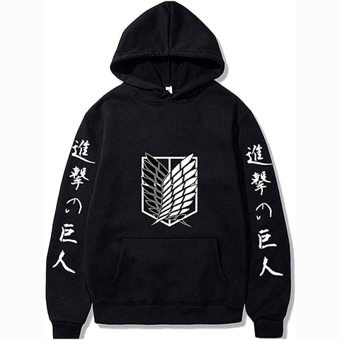 Image of Unisex Attack on Titan Hoodie Manga Survey Corps Wings of Freedom Print AOT Anime Cosplay Hooded Sweatshirts