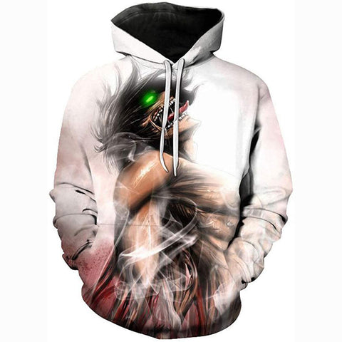 Image of Attack on Titan Hoodie 3D Print Manga Anime Pullover Hoodie Sweatshirt with Front Pocket