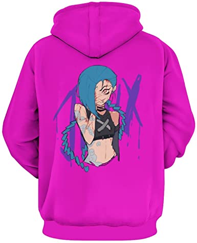 Image of League of Legends Hoodies - Jinx Mens Womens Hooded Sweatshirts