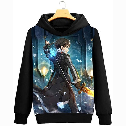 Image of Anime Sword Art Online SAO Cosplay Jacket Sweatshirt Fleeces Costume Hoodie