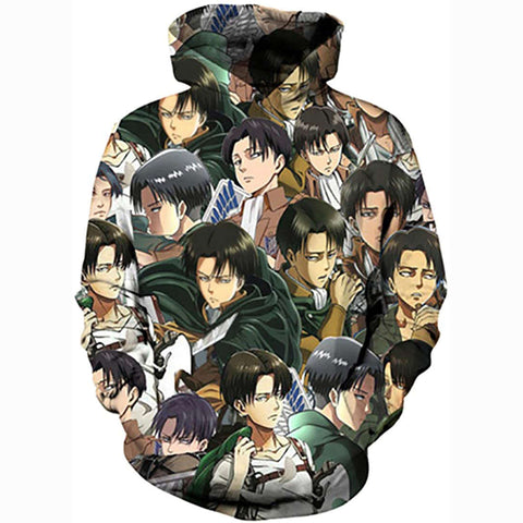 Image of Attack on Titan Hoodie 3D Print Manga Anime Pullover Hoodie Sweatshirt with Front Pocket