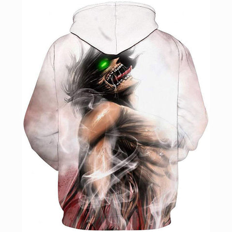 Image of Attack on Titan Hoodie 3D Print Manga Anime Pullover Hoodie Sweatshirt with Front Pocket