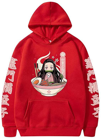 Image of Demon Slayer Hoodie Rengoku Kyoujurou Kamado Nezuko Ramen Sweatshirt Anime Gift Tops