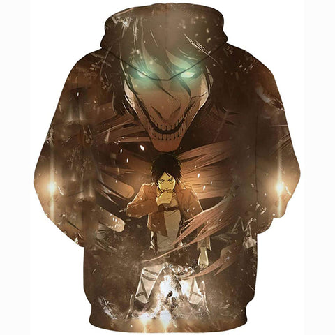 Image of Attack on Titan 3D Print Pullover Hoodie Sweatshirt with Pocket