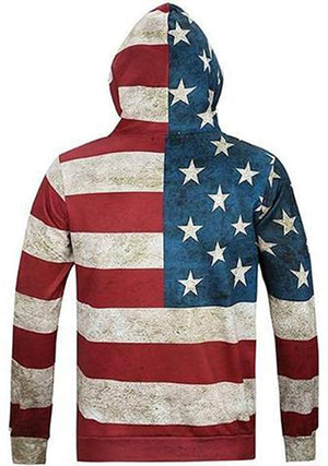 Unisex American Flag 3D Print Hoodies Sweatshirts Pullover with Pocket