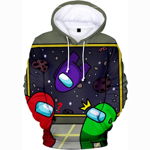 Video Game Among Us Hoodie - 3D Print Drawstring Pullover Hoodie