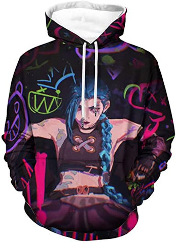 Image of League of Legends Hoodies - Character Jinx Hooded Sweatshirts