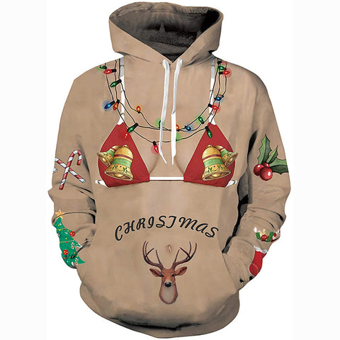 Image of Christmas Hoodies - Funny Christmas Chest 3D Print Pullover Hoodie