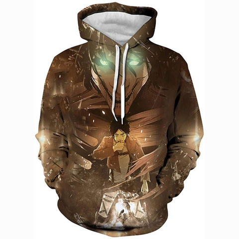 Image of Attack on Titan 3D Print Pullover Hoodie Sweatshirt with Pocket