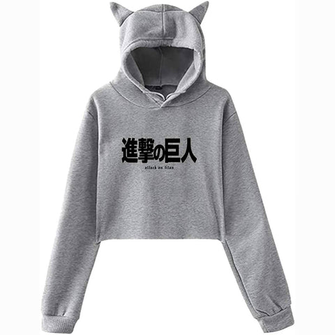 Image of Girl's Attack On Titan Cute Cat Ear Hoodie Sweater