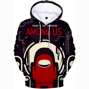 Video Game Among Us Hoodie - 3D Print Drawstring Pullover Hoodie